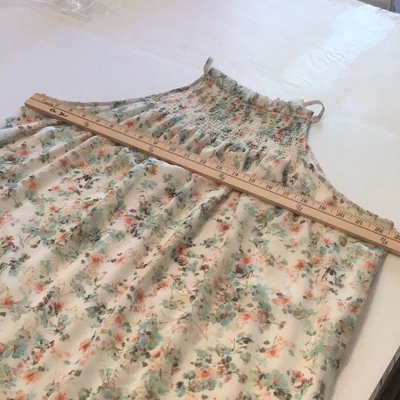 Kaari Blue Dress Halter Style Floral Dress - Picture 9 of 13